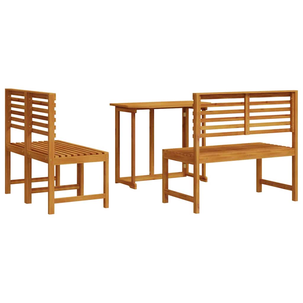 4-teiliges Garten-Esszimmer-Set aus solidem Akazienholz